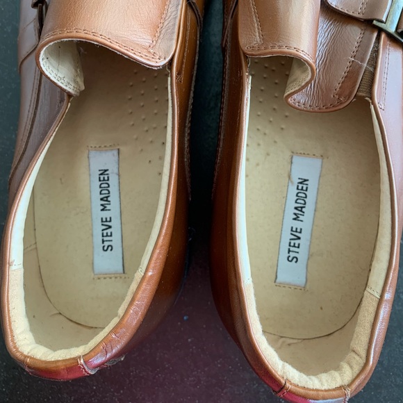 Steve Madden Men's Kickbacks Tan Leather Shoes - Picture 3 of 7